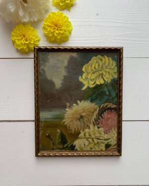 Petit tableau de dahlias