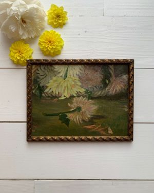Petit tableau de dahlias