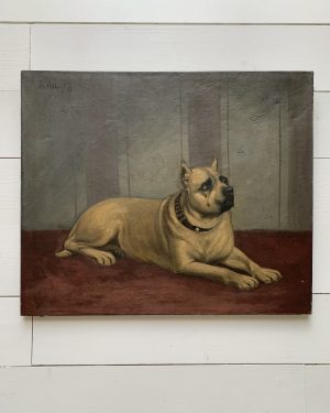 Ancien tableau de chien de 1878