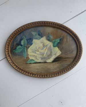 Ancienne aquarelle de rose