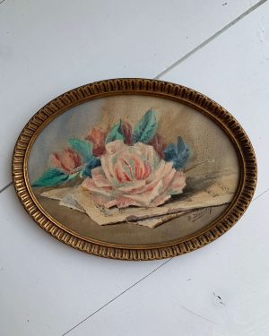 Ancienne aquarelle de roses