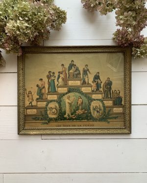 Ancienne chromolithographie "Les âges de la femme »