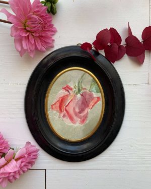 Aquarelle de rose vers 1900