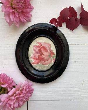 Aquarelle de rose vers 1900