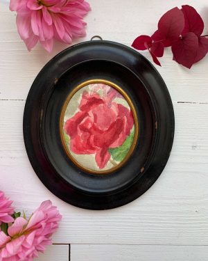 Aquarelle de rose vers 1900