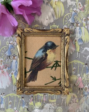 Petit tableau oiseau ancien