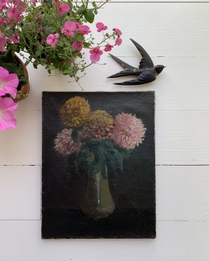 Tableau de fleurs vers 1900