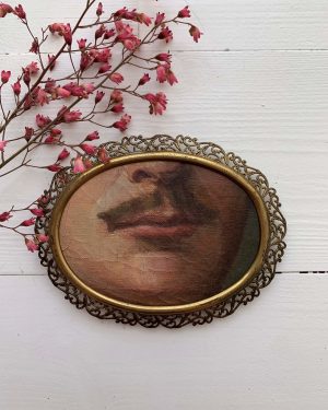 Peinture ancienne "La bouche"