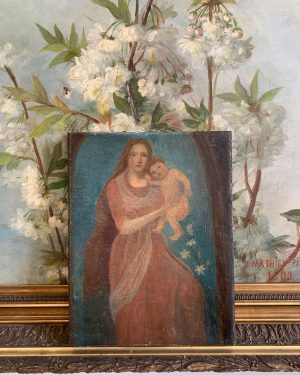 Peinture ancienne « Vierge à l’enfant »