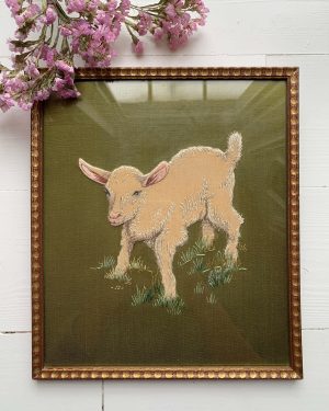 Broderie ancienne « L’agneau »
