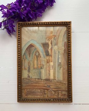 Aquarelle ancienne « L’église »