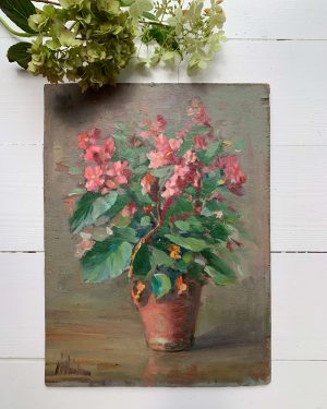 Peinture ancienne « La plante en pot »