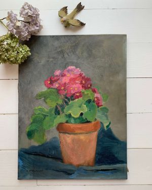 Peinture ancienne « La plante en pot »