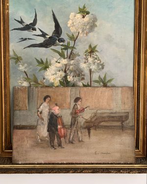 Peinture ancienne “Les musiciens”