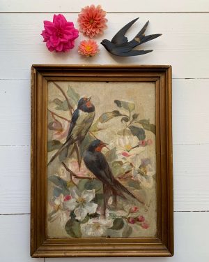 Tableau ancien «  Les hirondelles »
